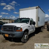 1999 FORD F-450 SUPERDUTY XL, 7.3L POWERSTROKE, 4X4, DUALLY, REGULAR CAB, 16 FT INSULATED BOX