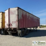 SEMI VAN TRAILER, GINDY, 40FT, TANDEM AXLE. KING PIN PLATE DAMAGE. NO TITLE