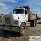 DUMP TRUCK, 1985 MACK RS688LS, MACK DIESEL ENGINE, MAXITORQUE TRANS, 10-YARD BOX, WITH PLOW