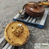 2 EACH. TRACK IDLERS, 1EA CAT D7, 1EA UNK