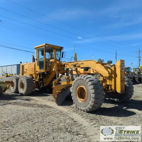 GRADER, 1984 CATERPILLAR 16G, EROPS, 16FT MOLDBOARD, REAR SCARIFIER