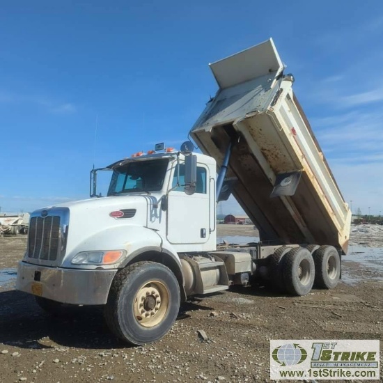 DUMP TRUCK, 2007 PETERBILT PB335, CAT C7 ACERT, EATON FULLER TRANSMISSION, TANDEM REAR AXLES, 58740