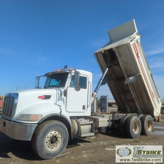 DUMP TRUCK, 2007 PETERBILT PB335, CAT C7 ACERT, EATON FULLER TRANSMISSION, TANDEM REAR AXLES, 58740