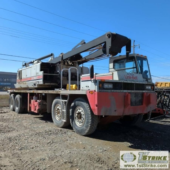 LATTICE BOOM CRANE TRUCK, 2003 LINK-BELT HC-238HII 150 TON, DETROIT SERIES 60 FOR CARRIER, ISUZU 6CY