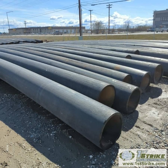 1 ASSORTMENT. HDPE PIPE, 20IN OD WITH MISC STEEL FLANGES, APPROXIMATELY 40FT STICKS. DUNNAGE NOT INC