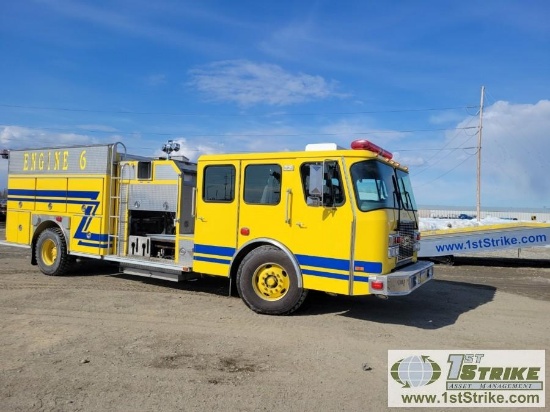 FIRE ENGINE, 1999 EMERGENCY ONE, DETROIT SERIES 60, AUTOMATIC TRANSMISSION, RWD, 47000 GVWR. TANK, P