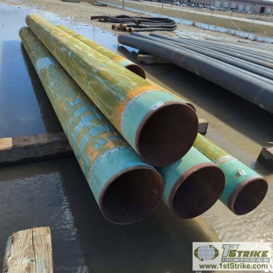 1 ASSORTMENT. STEEL PIPE INCL: 3EA 24IN OD X 37FT, 3EA 18IN OD X VARIOUS LENGTHS UP TO 37FT
