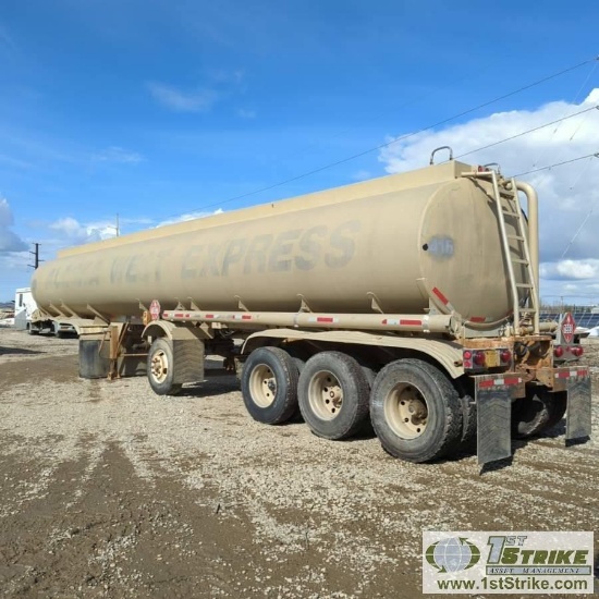 FUEL TANK TRAILER, 1991 FRUEHAUF MODEL TAG-FX4W-ESF 10500, TRIPLE AXLE WITH AUX TAG AXLE, 66000LB GV