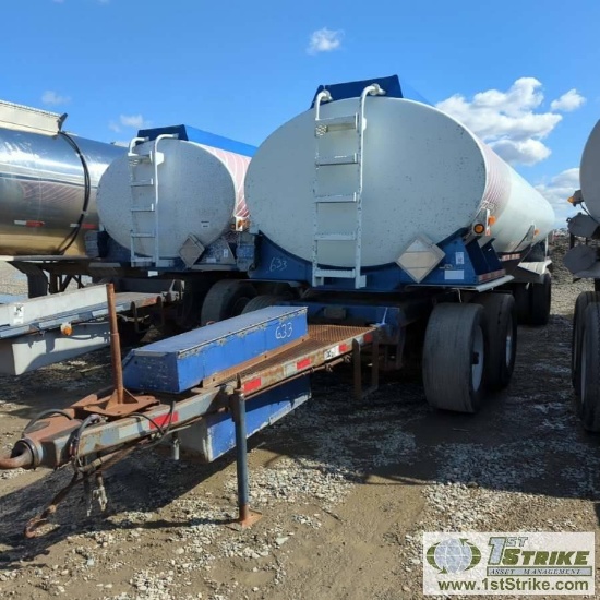 FUEL TANK PUP TRAILER, 1995 PARAMOUNT TANK INC, TANDEM REAR AXLES, TANDEM AXLE DOLLY, 56600 GVWR, 3-