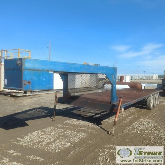 UTILITY TRAILER, 1986 HOMEMADE, FIFTH WHEEL, TRIPLE AXLE, 8FT X 24FT 6IN DECK