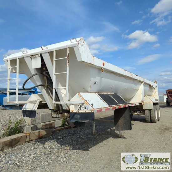 END DUMP TRAILER, 1995 BEALL TRANSLINER, TANDEM AXLE, 65000LB GVWR