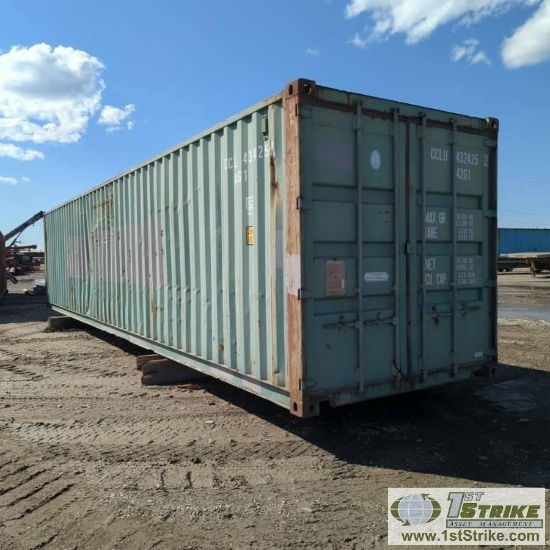 SHIPPING CONTAINER, 40FT, STEEL CONSTRUCTION. WITH CONTENTS INCLUDING: OFFICE FURNITURE