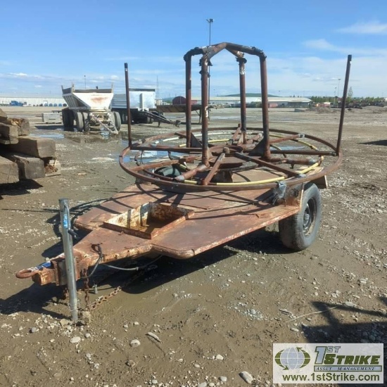 CABLE SPOOL TRAILER, SINGLE AXLE. NO TITLE
