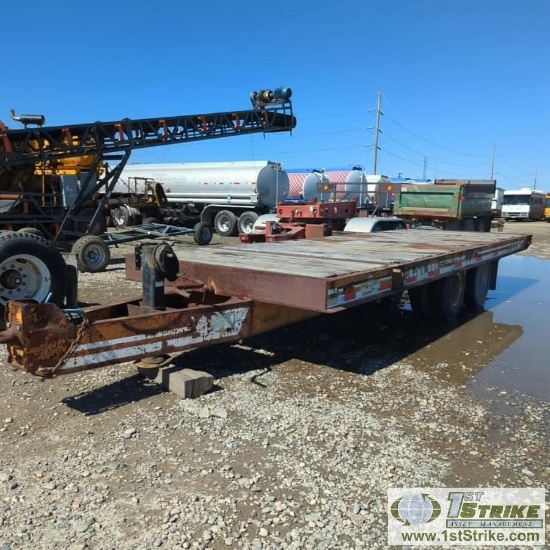 EQUIPMENT TRAILER, 1981 MILLER MODEL OT-640-E3D, TANDEM AXLE, 37,300LB GVWR, 36,000LB CAPACITY, 8FT