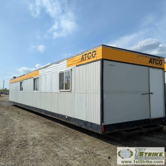 CREW FACILITY UNIT, ATCO, 12 FT X 60 FT SKID MOUNTED, SET UP AS DINING AREA, OPEN FLOOR AREA WITH 7F