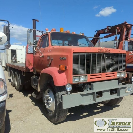 ROLLBACK WRECKER, 1984 GMC TOPKICK 7000, CAT 3208, FULLER ROAD RANGER TRANSMISSION, TANDEM REAR AXLE