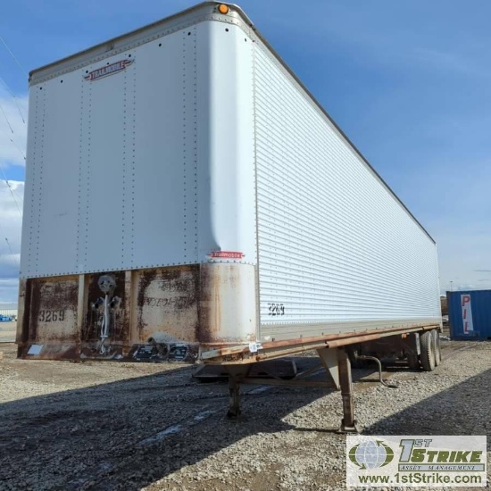 SEMI VAN TRAILER, 1989 TRAILMOBILE, MODEL 011J-1RAW, 40FT, TANDEM AXLE, 65000 GVWR, WITH ESSEX RETRA