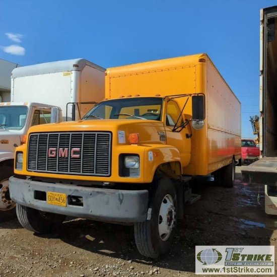BOX TRUCK, 1995 GMC TOPKICK, ALLISON AUTOMATIC TRANSMISSION, GM 6.0L GAS ENGINE, SINGLE REAR AXLE, 2