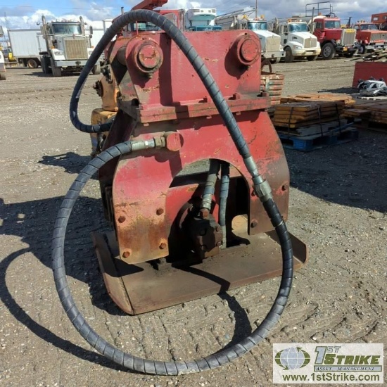 EXCAVATOR ATTACHMENT, HYDRAULIC PLATE COMPACTOR, FITS HITACHI ZX AND EX 270, 230, 220, JOHN DEERE JD