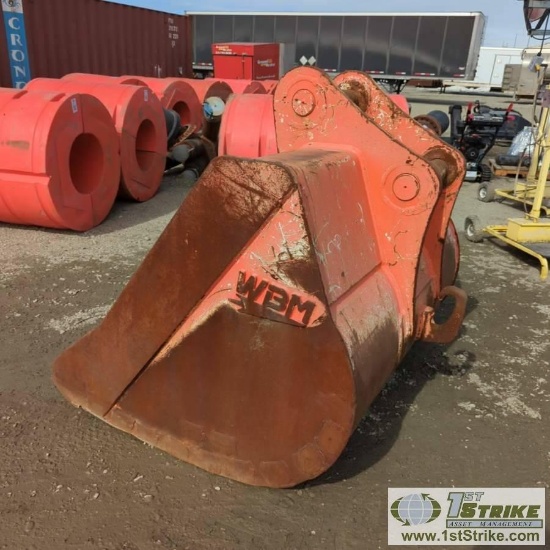 EXCAVATOR ATTACHMENT, CLEAN OUT BUCKET, WBM, APPROX 3 1/2IN DIAMETER, EXCAVATOR ATTACHMENT, TOOTHED
