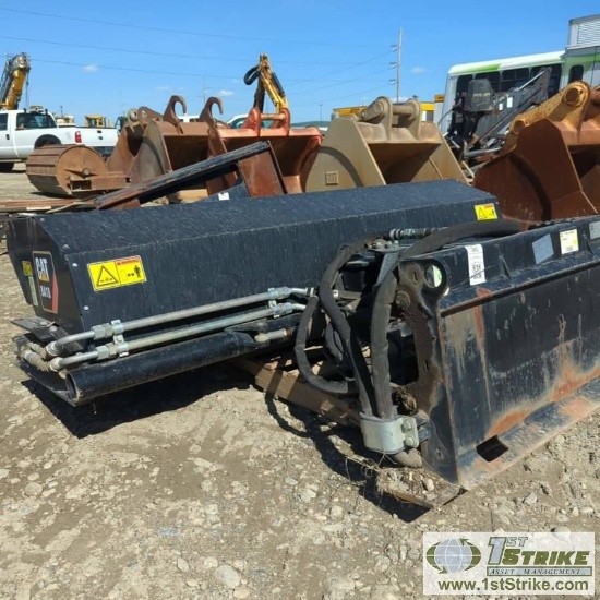 SKIDSTEER ATTACHMENT, HYDRAULIC SWEEPER, CAT BA18, WITH HYDRAULIC ANGLE ADJUST, 7FT BROOM