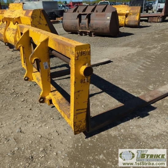 LOADER ATTACHMENT, FORKS, WBM, 6FT 7IN, VOLVO QUICK CONNECT. FITS L70, L90, L120
