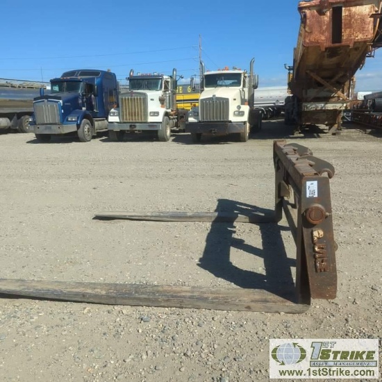 LOADER ATTACHMENT, FORKS, PSM, 7FT 10IN FORKS, VOLVO QUICK CONNECT. FITS L70, L90, L120