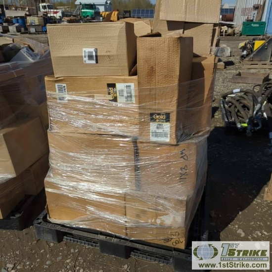 1 PALLET. MISC HEAVY EQUIPMENT PARTS INCLUDING: CAT FILTERS, NAPA FILTERS, JOHN DEERE FILTERS