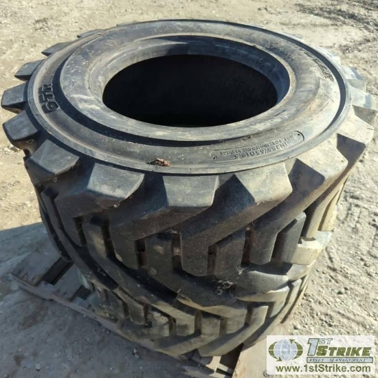 2 EACH. EQUIPMENT TIRES, 385/65D19.5, OUTRIGGER OTR