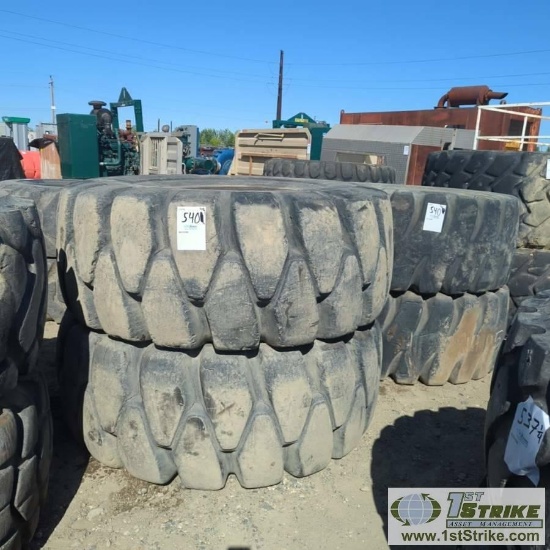 4 EACH. EQUIPMENT TIRES, 23.5R25, 2EA GOODYEAR, 2EA GENERAL