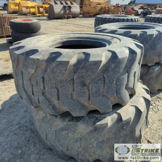 4 EACH. EQUIPMENT TIRES, 20.5-25, FIRESTONE