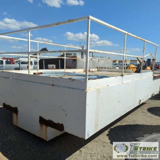 WATER TANK, STEEL CONSTRUCTION, 10FT WIDE X 17FT 3IN LONG X 3FT 7IN TALL WITH HAND RAILS