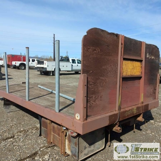 TRUCK FLAT BED, 15 FT 10 IN X 8 FT, WITH RACK, FUEL TANK
