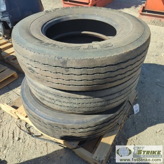 3 EACH. HEAVY TRUCK TIRES, 11R22.5