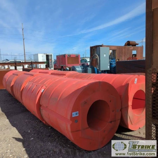 10 EACH. SUCTION HOSE FLOATS, ROTONICS, 20IN HOSE OPENING, 44IN X 44 1/2IN OVERALL, HDPE CONSTRUCTIO