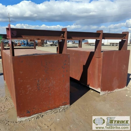 HOSE FLOAT ASSEMBLY, 2 LINKED TANKS, 8FT X 3FT5IN EA, STEEL CONSTRUCTION