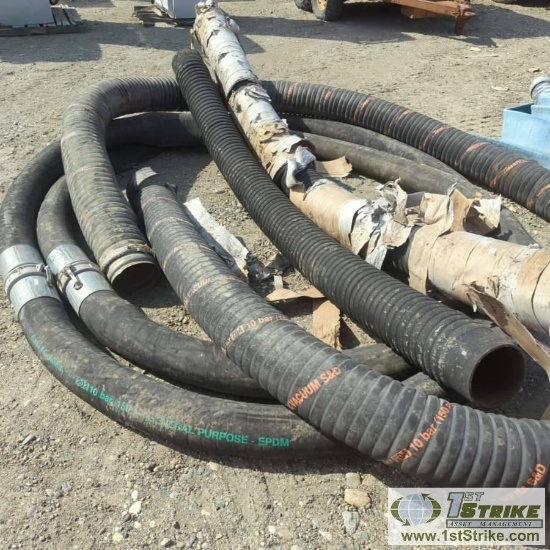 1 ASSORTMENT. DISCHARGE HOSE INCLUDING: APPROXIMATELY 6IN WITH CAM LOCK ENDS, APPROXIMATELY 8IN