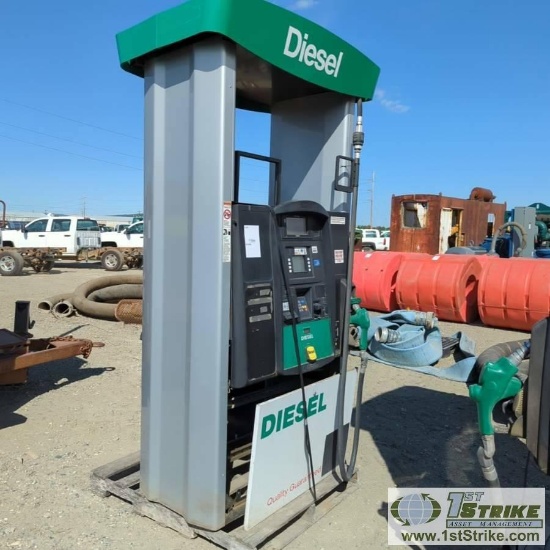 FUEL DISPENSING STATION, DIESEL, WITH GILBARCO VEEDER-ROOT POSITIVE DISPLACEMENT FLOW METERS, HOSES,