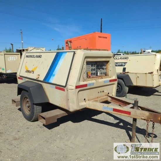 GENERATOR, INGERSOLL RAND MODEL 30-XW-CU, 30KW, CUMMINS 4B3.9G, SINGLE AXLE TRAILER MOUNTED