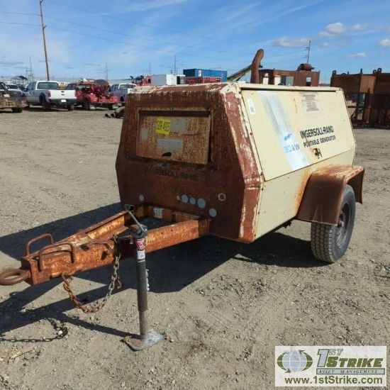 GENERATOR, INGERSOLL RAND 30KW, CUMMINS 4B3.9G, SINGLE AXLE TRAILER MOUNTED
