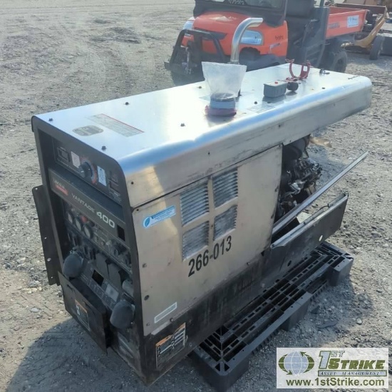 WELDER, LINCOLN VANTAGE 400, 4CYL PERKINS DIESEL. UNKNOWN MECHANICAL PROBLEMS, PARTS MISSING