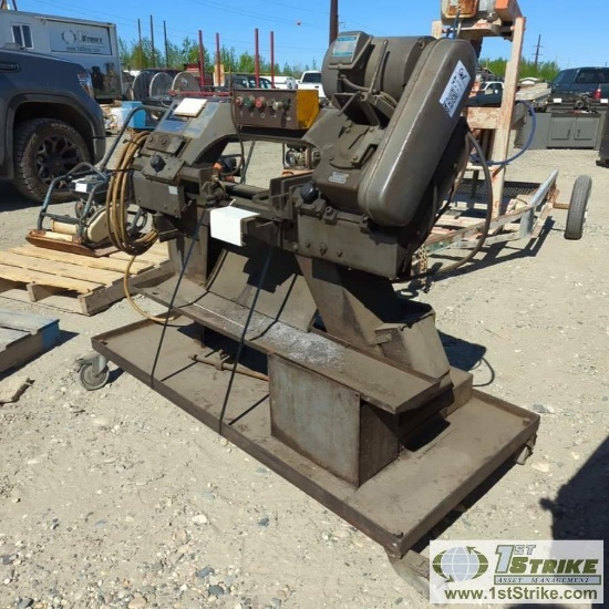 HORIZONTAL BAND SAW, JET MODEL HVBS-712, 1HP, 115V, SINGLE PHASE ELECTRIC MOTOR, 7IN, CART MOUNTED
