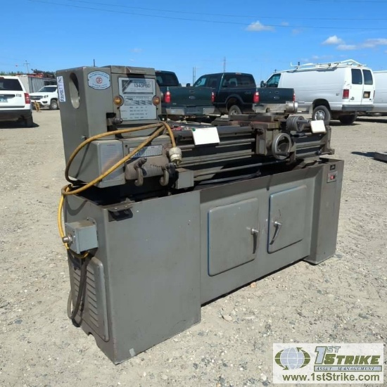 MACHINIST LATHE, 1986 JET MODEL 1340 PBD, 2HP, 115V, SINGLE PHASE ELECTRIC MOTOR, APPROX 4FT BED. NO