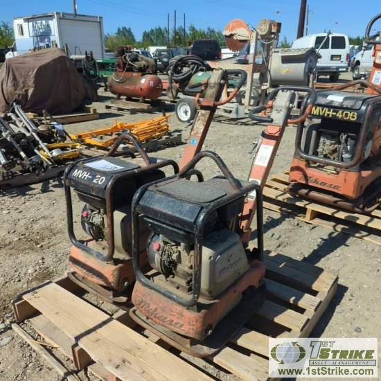 2 EACH. PLATE COMPACTORS, MIKASA MVH-20, HONDA GAS MOTORS