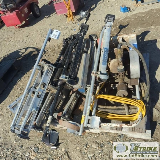 1 PALLET. DRYWALL EQUIPMENT INCLUDING: 4 SETS OF STILTS,  1EA TEXTURE SPRAYER COMPRESSOR