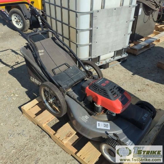 LAWN MOWER, CRAFTSMAN EAGER 1, SELF PROPELLED, ELECTRIC START, 5.5HP GAS MOTOR
