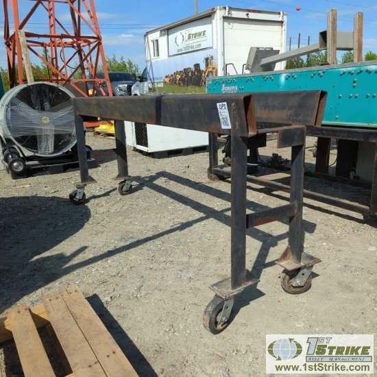STEEL RACK, 8FT 3IN X 1FT 6IN X 3FT 3IN HIGH, CASTER MTD