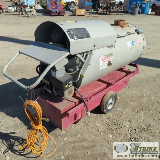 HEATER, FROST FIGHTER MODEL OHV-500, 420,000 BTU/HR, DIESEL FIRED, 115 VOLT, SINGLE PHASE