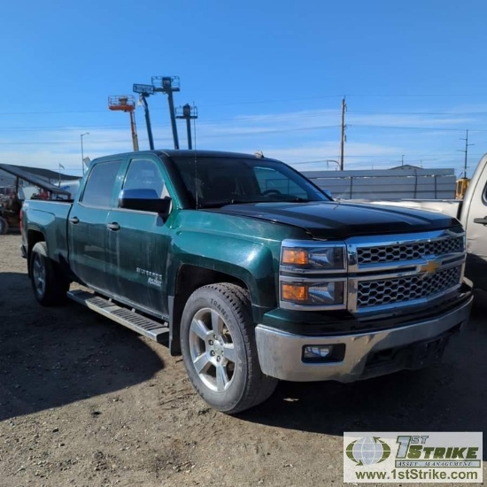 2014 CHEVROLET SILVERADO 1500 LT, 5.3L FLEXFUEL, 4X4, CREW CAB, SHORT BED