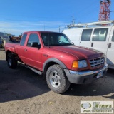 2003 FORD RANGER XLT, 4.0L GAS, MANUAL TRANSMISSION, 4X4, EXTENDED CAB, STEP SIDE. RECONSTRUCTED VEH